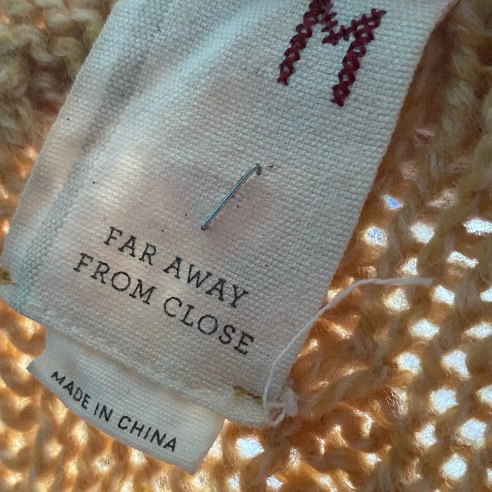 Anthro far away from close yellow knit buttoned sweater - Picture 5 of 7